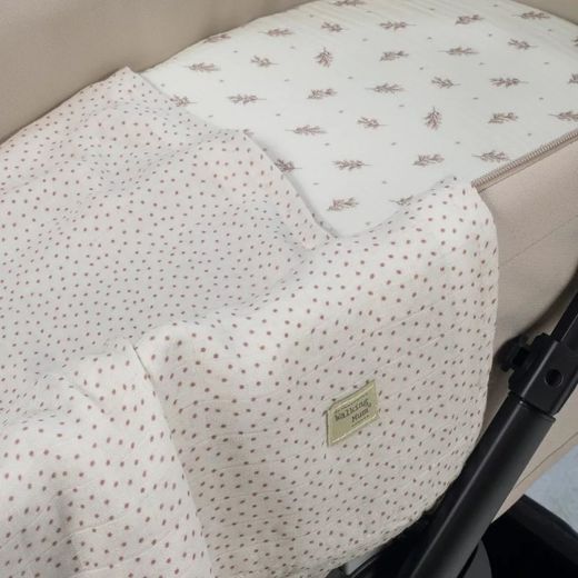 Set de Sábana bajera ajustable para capazo + muselina Mimosa