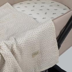 Set de Sábana bajera ajustable para capazo + muselina Mimosa
