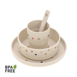 LÄSSIG polypropylene and cellulose tableware set