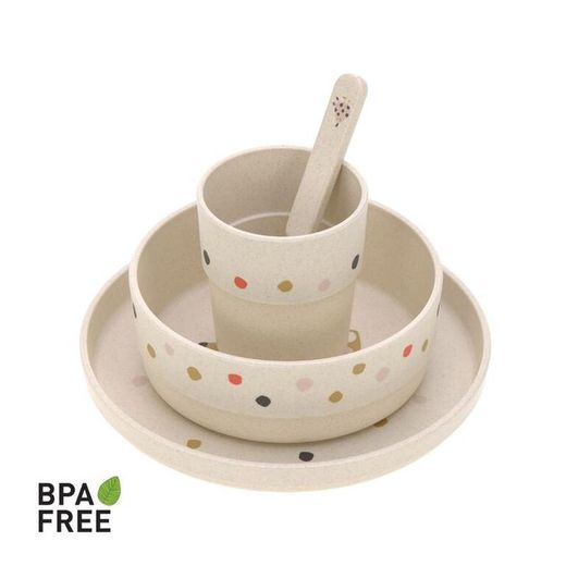 LÄSSIG polypropylene and cellulose tableware set