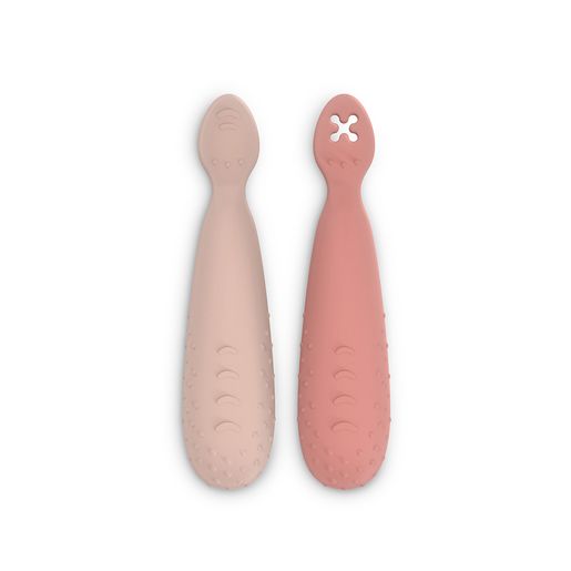Suavinex Set of 2 pink silicone pre-spoons