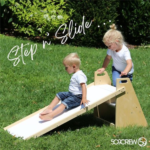 Tobogán con escalera 2 en 1 natural Montessori 509 Crew