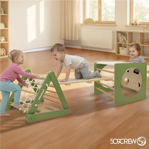 TRIANGULO escalada Verde/Natural Montessori