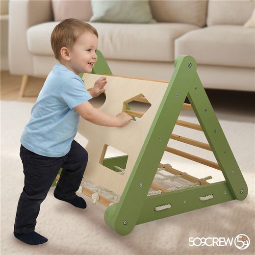 TRIANGULO escalada Verde/Natural Montessori