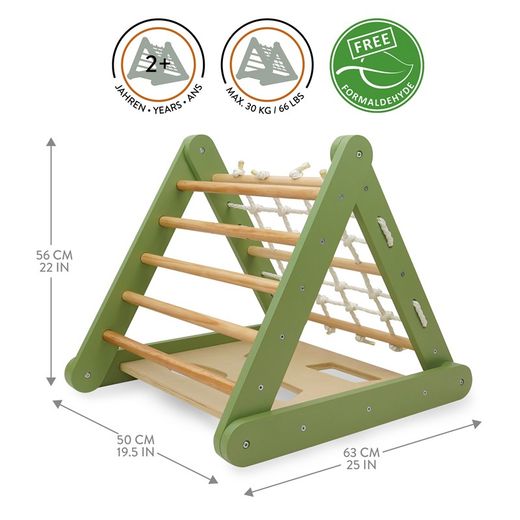 TRIANGULO escalada Verde/Natural Montessori
