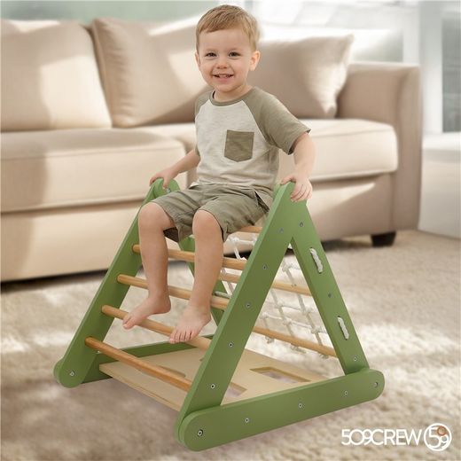 TRIANGULO escalada Verde/Natural Montessori