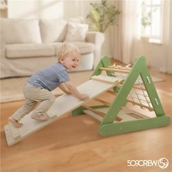 TRIANGULO escalada Verde/Natural Montessori