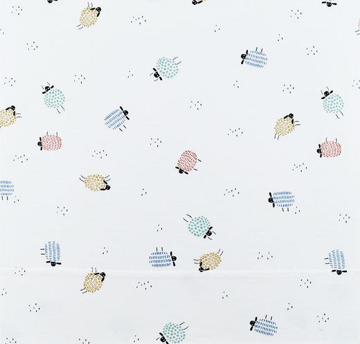 Conjunto de três peças de lençóis estampados em algodão orgânico para berço maxi - Sonpetit