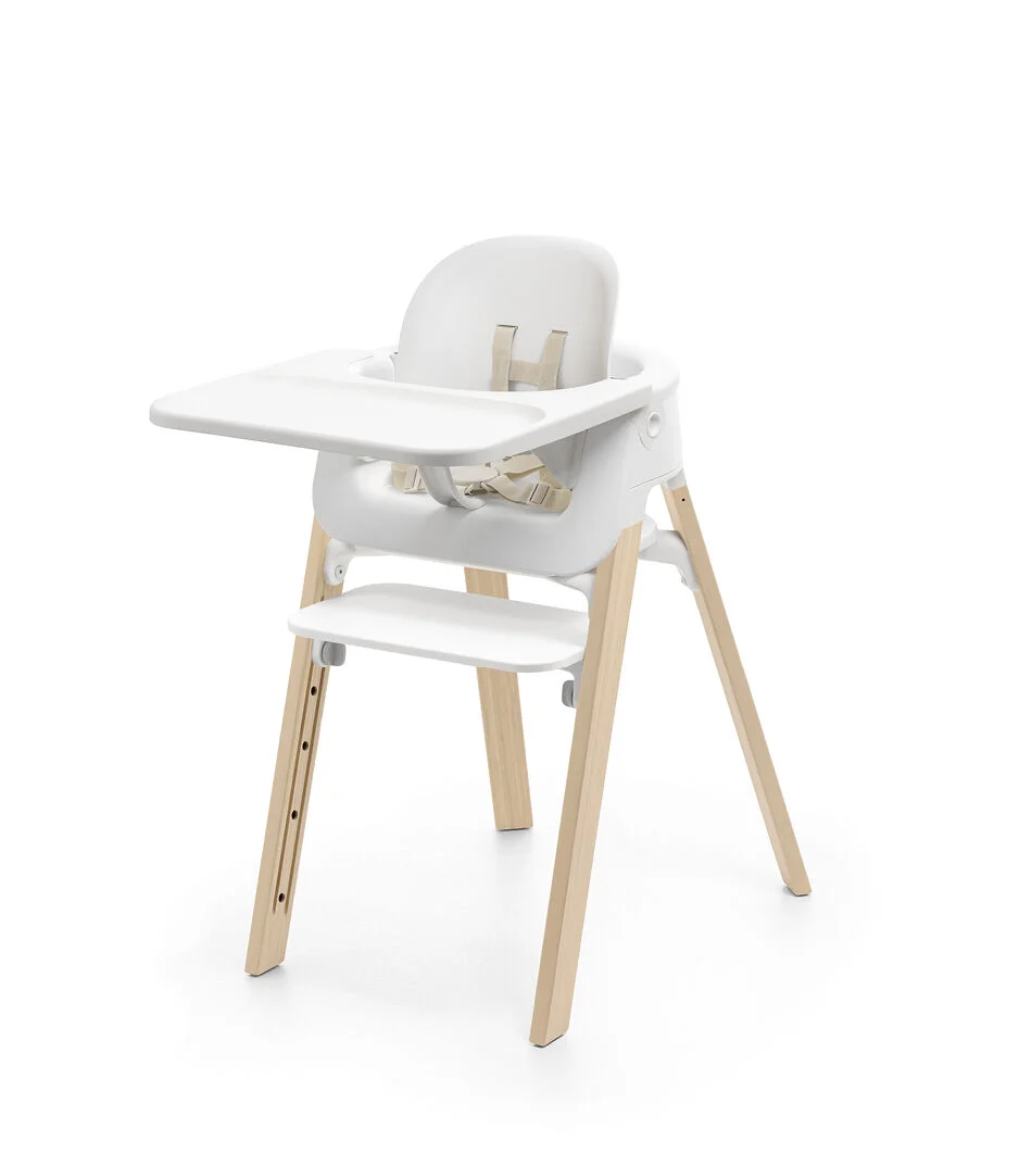Trona Stokke Steps (con babyset y bandeja) Blanco / Natural