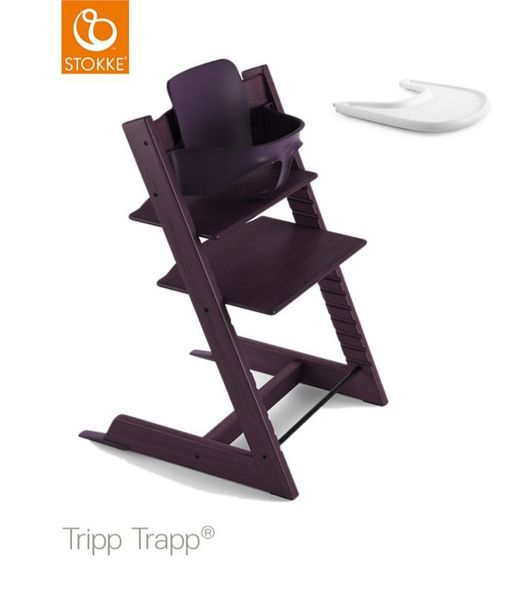 Cadeira alta Stokke Tripp Trapp + Conjunto de bebê + Bandeja