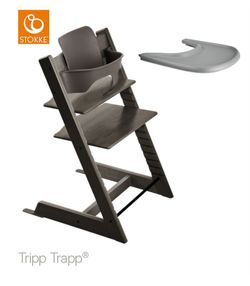 Cadeira alta Stokke Tripp Trapp + Conjunto de bebê + Bandeja