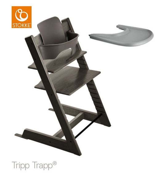 Cadeira alta Stokke Tripp Trapp + Conjunto de bebê + Bandeja