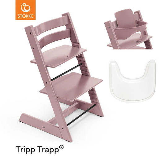 Cadeira alta Stokke Tripp Trapp + Conjunto de bebê + Bandeja