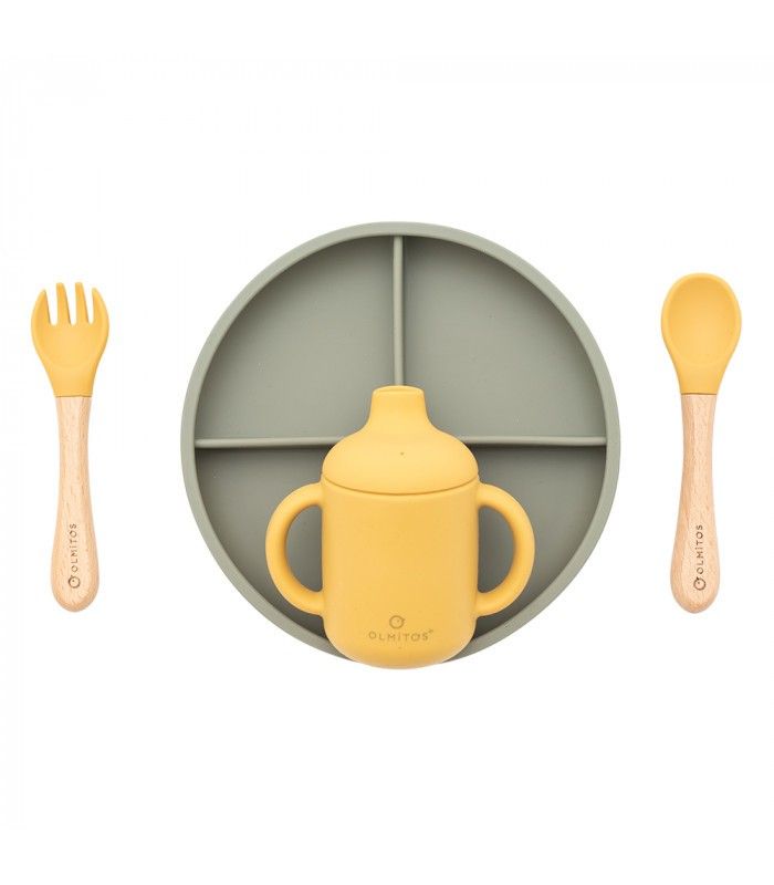 Vajilla silicona (5 piezas) - Olmitos Azul