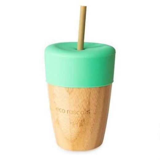 Bamboo glass with straw 240ml Eco Rascals