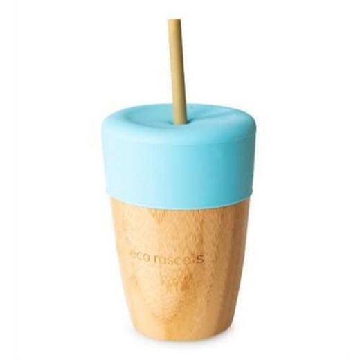Bamboo glass with straw 240ml Eco Rascals